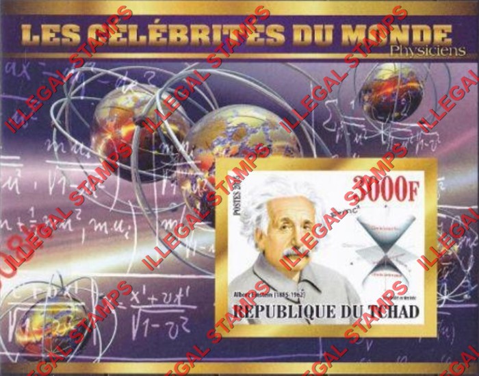 Chad 2015 Celebrities Physicists Illegal Stamps in Souvenir Sheet of 1