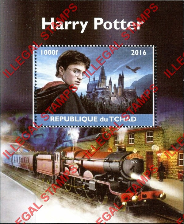 Chad 2016 Harry Potter Illegal Stamps in Souvenir Sheet of 1