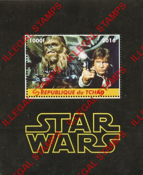 Chad 2016 Star Wars Illegal Stamps in Souvenir Sheet of 1
