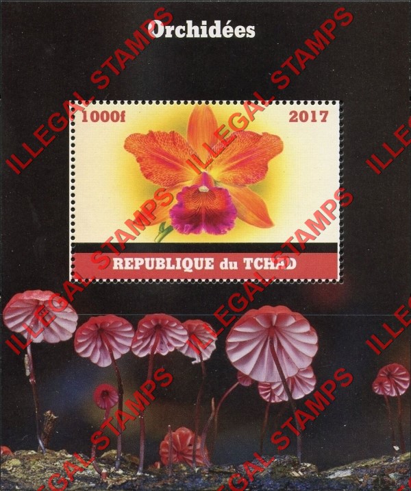 Chad 2017 Orchids Illegal Stamps in Souvenir Sheet of 1