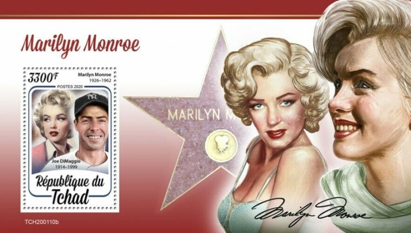 Chad 2020 Marilyn Monroe Abusive Stamps in Souvenir Sheet of 1