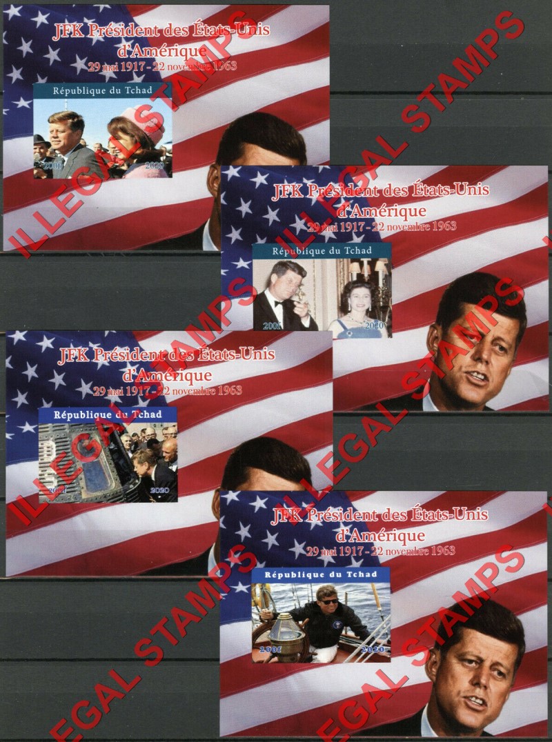 Chad 2020 Icons of the 20th Century John F. Kennedy Illegal Stamps in Souvenir Sheets of 1