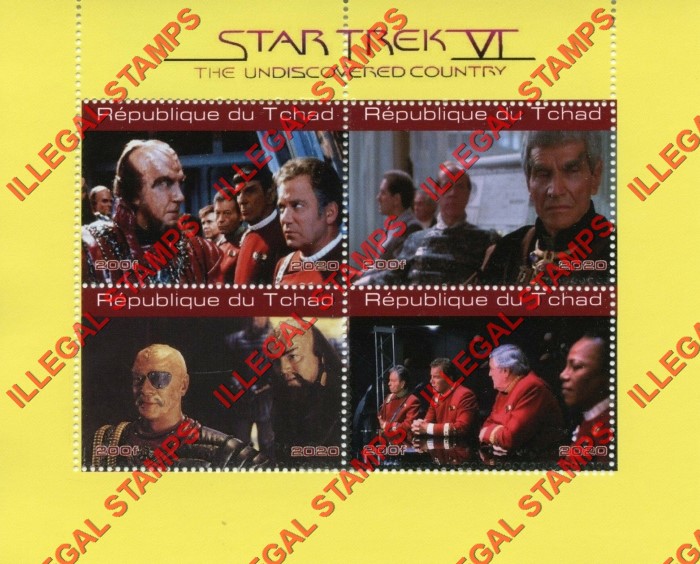 Chad 2020 Star Trek Undiscovered Country Illegal Stamps in Souvenir Sheet of 4