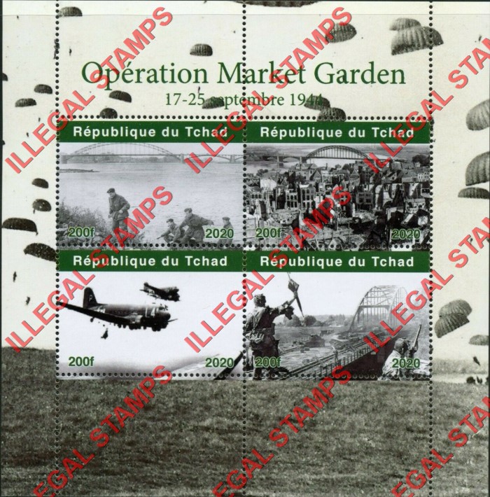 Chad 2020 World War II Operation Market Garden Illegal Stamps in Souvenir Sheet of 4