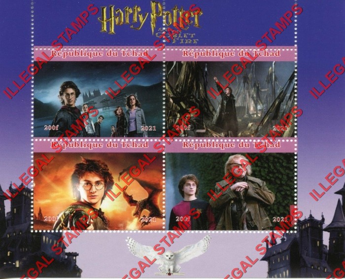 Chad 2021 Harry Potter and the Goblet of Fire Illegal Stamps in Souvenir Sheet of 4