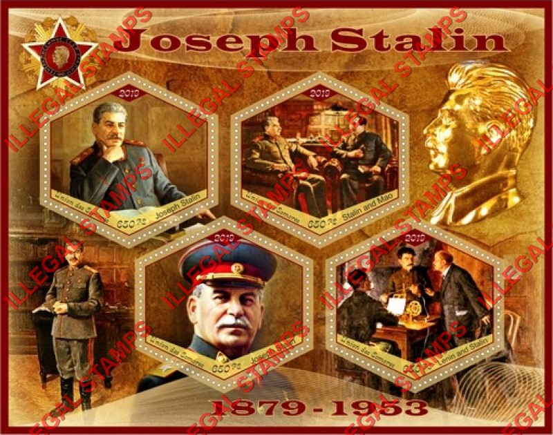 Comoro Islands 2019 Joseph Stalin (different a) Counterfeit Illegal Stamp Souvenir Sheet of 4