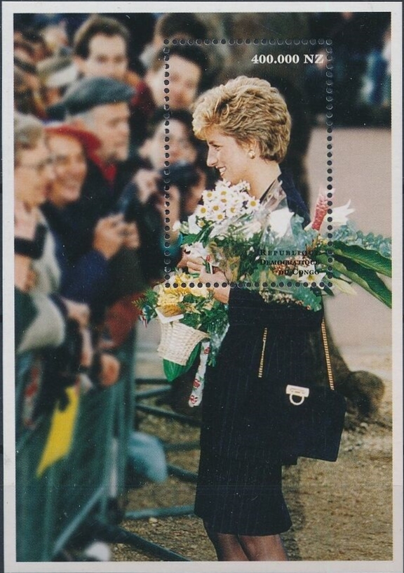 Congo Democratic Republic 1998 Princess Diana Souvenir Sheet of 1 Scott Number 1486