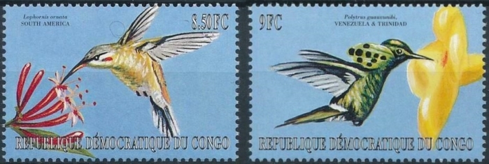 Congo Democratic Republic 2000 Birds Hummingbirds Scott Number 1532-1533