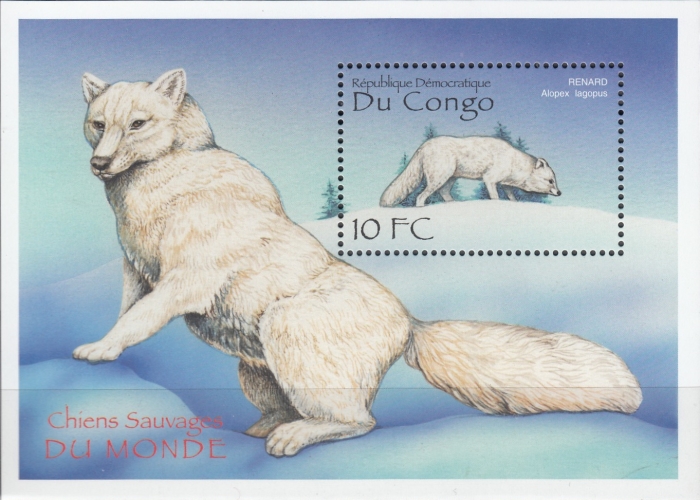 Congo Democratic Republic 2000 Wild Dogs of the World Souvenir Sheet of 1 Scott Number 1520