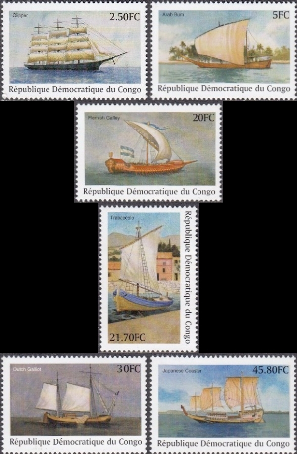 Congo Democratic Republic 2001 Ships Scott Number 1572-1577