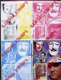 Congo Democratic Republic 2001 Alice in Wonderland with Elvis Presley and Walt Disney Illegal Stamp Souvenir Sheets of 1 Fake Color Proof Set