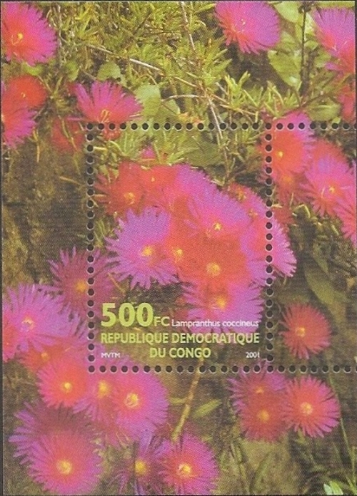 Congo Democratic Republic 2002 Flowering Plants Souvenir Sheet of 1 Scott Number 1630a