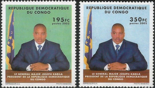 Congo Democratic Republic 2002 Joseph Kabila Scott Number 1643-1644