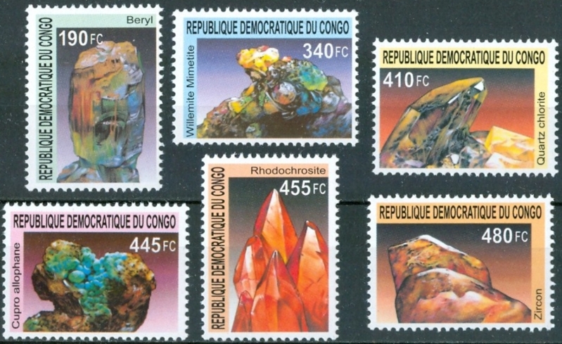 Congo Democratic Republic 2002 Minerals Scott Number 1631-1636