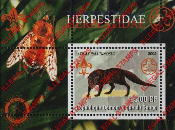 Congo Democratic Republic 2002 Herpestidae Illegal Stamp Souvenir Sheet of 1