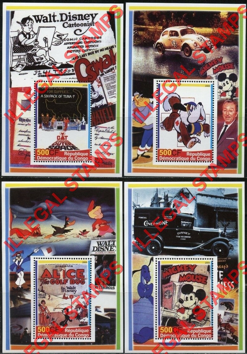 Congo Democratic Republic 2005 Disney Movie Posters Illegal Stamp Souvenir Sheets of 1 (Part 2)