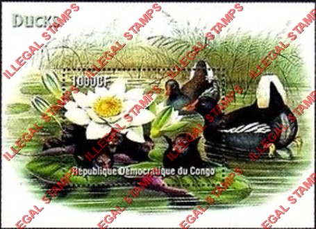 Congo Democratic Republic 2005 Ducks Illegal Stamp Souvenir Sheet of 1