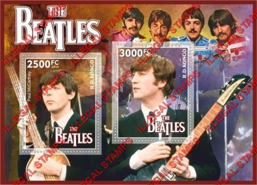 Congo Democratic Republic 2018 The Beatles Illegal Stamp Souvenir Sheet of 2