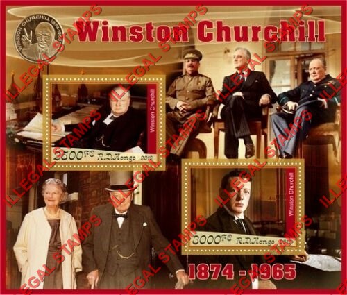 Congo Democratic Republic 2019 Winston Churchill (different) Illegal Stamp Souvenir Sheet of 2