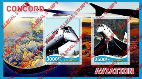 Congo Democratic Republic 2019 Concorde Aviation Illegal Stamp Souvenir Sheet of 2