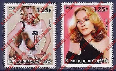 Congo Republic 2008 Madonna Illegal Stamps