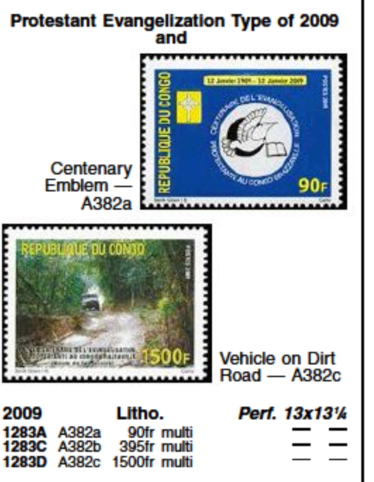 Congo Republic 2009 Protestant Evangelization Scott Catalog 1283A-1283D
