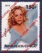 Congo Republic 2010 Julie Benz Illegal Stamp