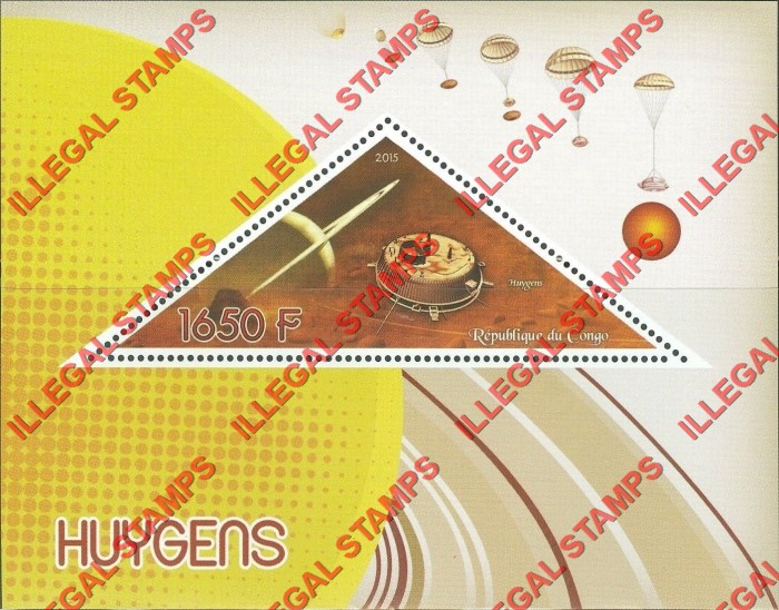 Congo Republic 2015 Space Huygens Illegal Stamp Souvenir Sheet of 1