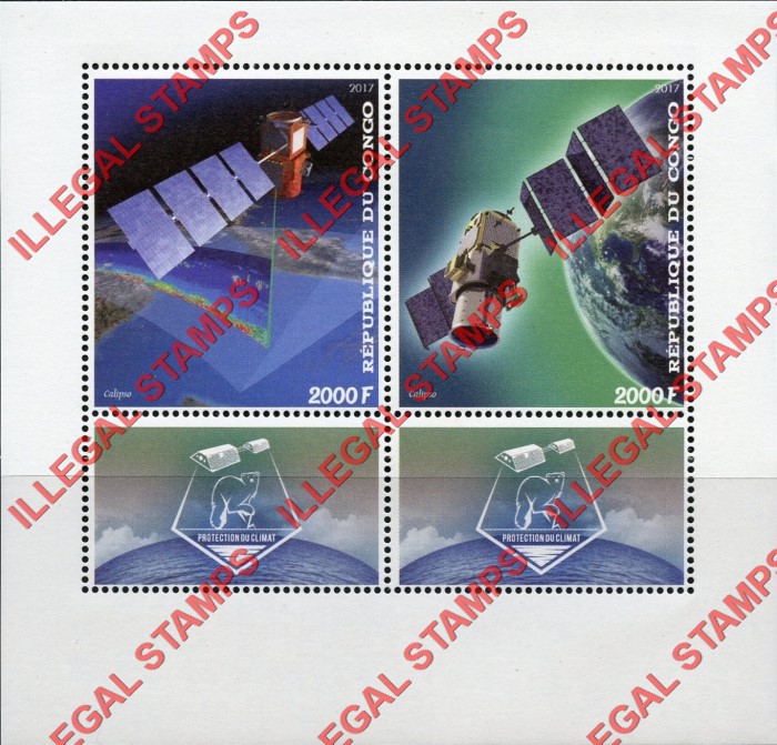 Congo Republic 2017 Space Calipso Illegal Stamp Souvenir Sheet of 2