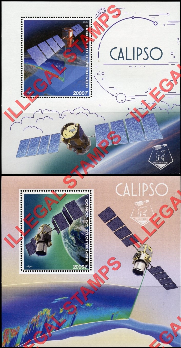 Congo Republic 2017 Space Calipso Illegal Stamp Souvenir Sheets of 1