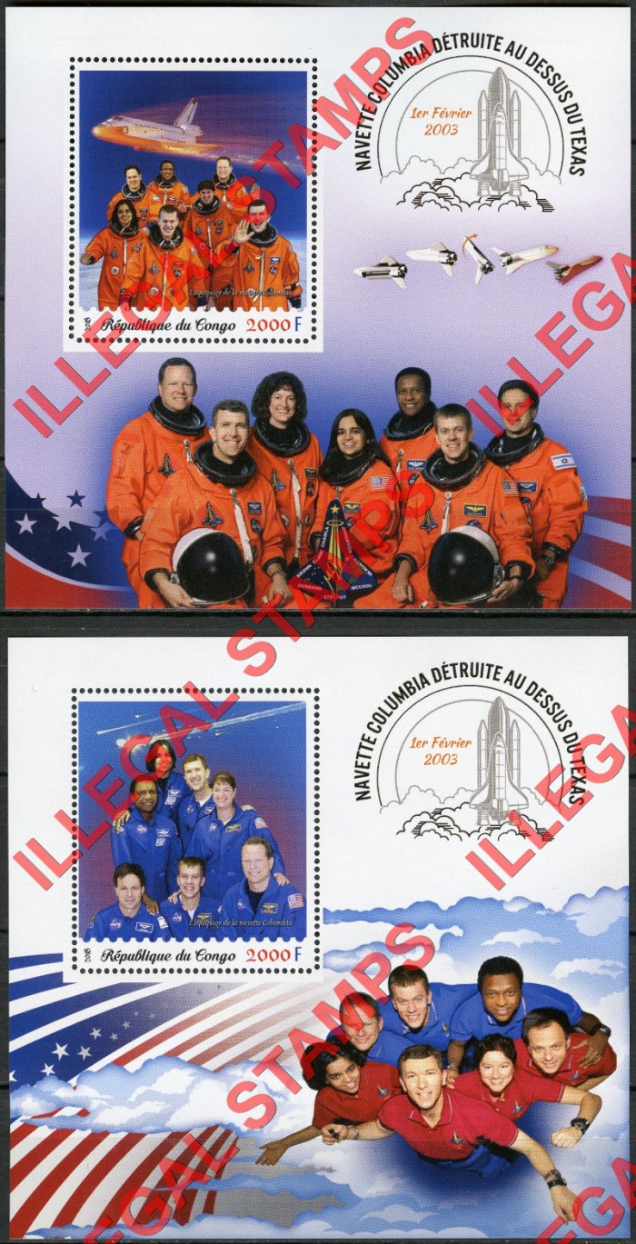 Congo Republic 2018 Space Shuttle Illegal Stamp Souvenir Sheets of 1