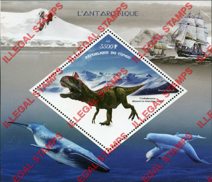 Congo Republic 2019 Antarctica Illegal Stamp Souvenir Sheet of 1