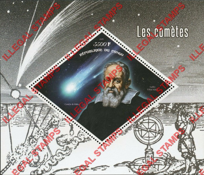 Congo Republic 2019 Comets Illegal Stamp Souvenir Sheet of 1
