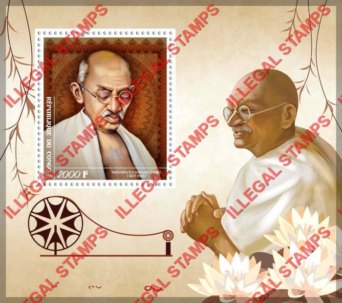 Congo Republic 2019 Gandhi Illegal Stamp Souvenir Sheet of 1