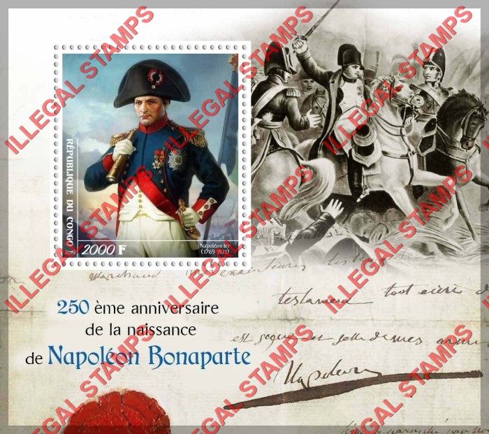 Congo Republic 2019 Napoleon Illegal Stamp Souvenir Sheet of 1
