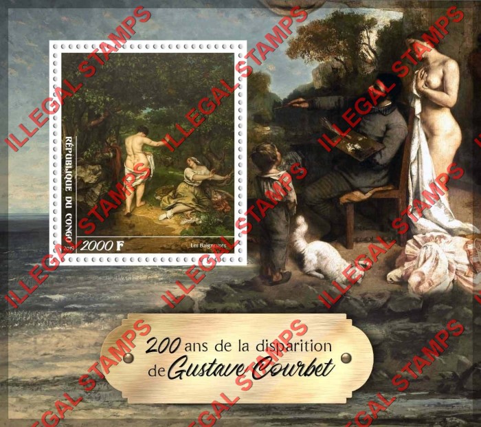 Congo Republic 2019 Paintings Courbet Illegal Stamp Souvenir Sheet of 1
