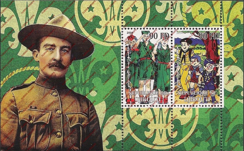 Djibouti 2004 Scouts Illegal Stamp Souvenir Sheet of 2