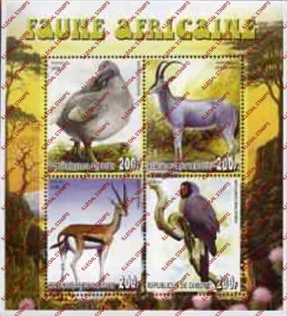 Djibouti 2006 African Fauna Illegal Stamp Souvenir Sheet of 4