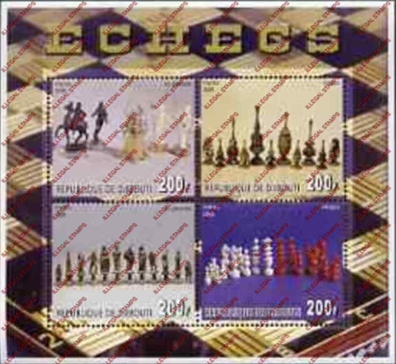 Djibouti 2006 Chess Illegal Stamp Souvenir Sheet of 4