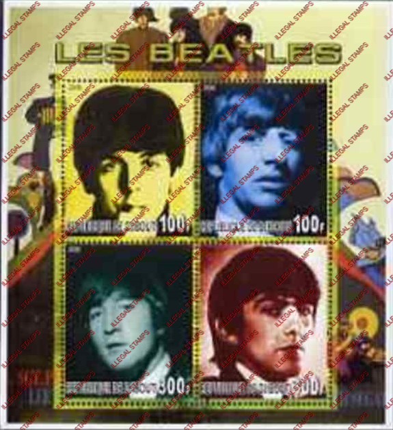 Djibouti 2006 The Beatles Illegal Stamp Souvenir Sheet of 4