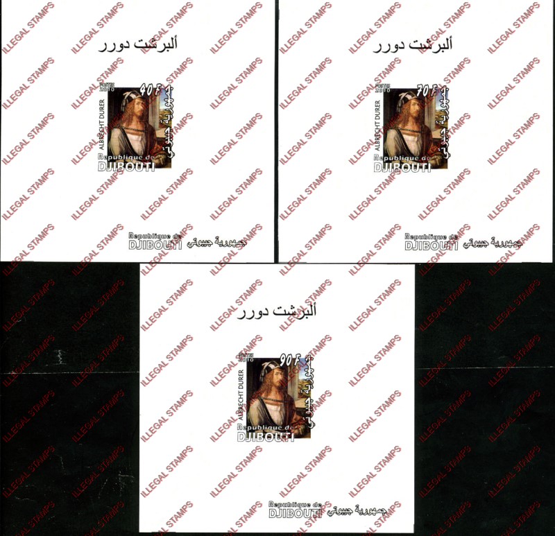 Djibouti 2010 Durer Paintings Illegal Stamp Deluxe Souvenir Sheets of 1 from the Souvenir Sheet