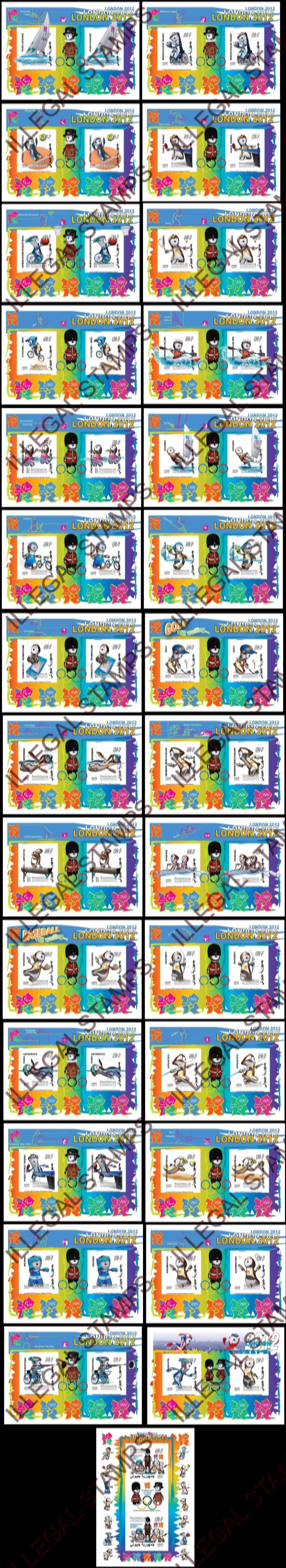 Djibouti 2011 London Paralympic Games Illegal Stamp Souvenir Sheets of 2 Part 2