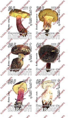 Djibouti 2011 Mushrooms (different) Illegal Stamp Sheetlet of 6