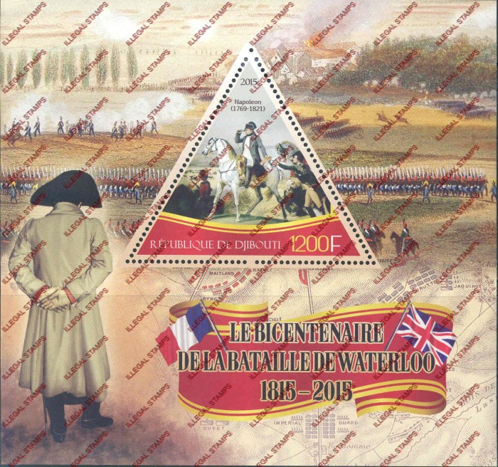 Djibouti 2015 Battle of Waterloo Illegal Stamp Souvenir Sheet of 1