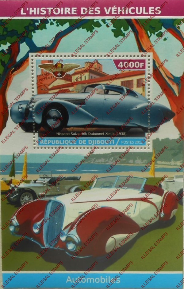 Djibouti 2015 Cars (1930's) Illegal Stamp Souvenir Sheet of 1
