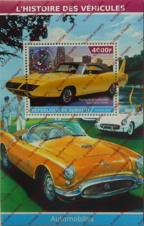 Djibouti 2015 Cars (1960's) Illegal Stamp Souvenir Sheet of 1