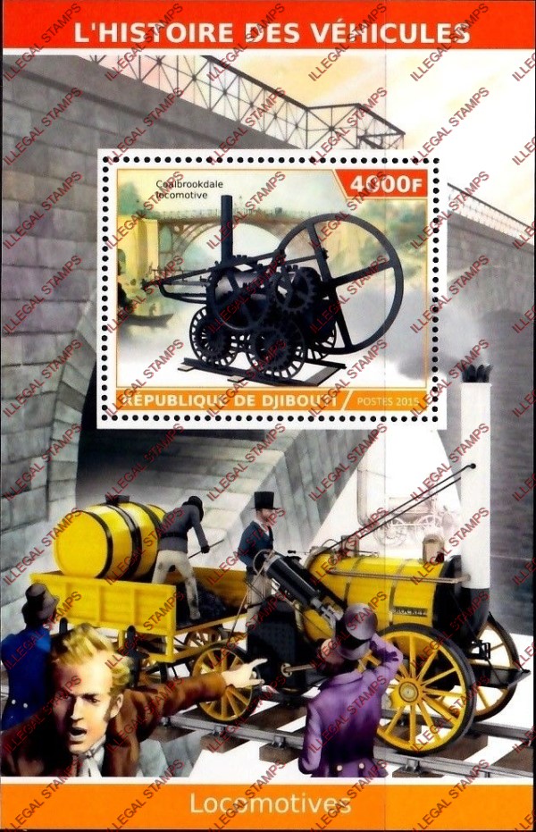 Djibouti 2015 Locomotives (classic) Illegal Stamp Souvenir Sheet of 1