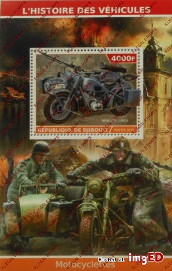 Djibouti 2015 Motorcycles (mid-century) Illegal Stamp Souvenir Sheet of 1
