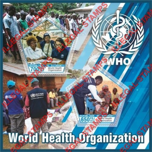 Djibouti 2018 World Health Organization (WHO) Illegal Stamp Souvenir Sheet of 2