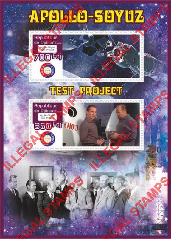 Djibouti 2019 Apollo Soyuz Test Project (Different b) Illegal Stamp Souvenir Sheet of 2